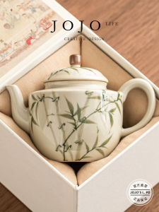 JOJOS L Ceramic Hand-Painted Tea Pot for Brewing Chinese Gongfu Tea Simple Nordic Style Home Use Tea Set One Person Size