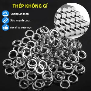 100 Chiếc Vòng Nối Câu Cá Bằng Thép Không Gỉ Dạng Dẹt Siêu Chắc Chắn Dùng Cho Mồi Câu Nước Mặn