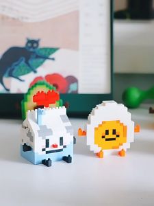 DIY Mainan Balok Susun Model Makanan Nano Bricks Balok Susun Mainan Edukasi DIY Food Fruit Makanan Buah Sandwich Burger Milk Shake Kentang Goreng Nanas Mainan Anak 3D Puzzle Toys Edukatif Gift Building Blok HHG