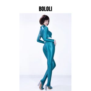 BOLOLI Slash Series Smooth Fabric Silky Yoga Shapewear Gymnastics Skin-tight One-piece Suit Sportswear for Yoga And Fitness