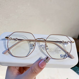 Anti Radiation Anti-Blue Eye Glasses for Women and Men Metal Gold Spectacles Anti-fatigue Eyeglasses
