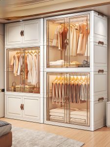 Easy Foldable Simple Design Bedroom Closet Storage Cabinet for Children Adults Baby No Installation Required Household Organizer