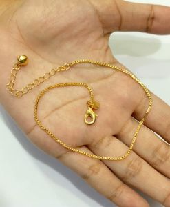 Gelang Kaki Italy Biasa Lapis Emas Aksesoris Perhiasan Fashion GLK11
