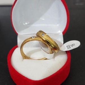 Cincin Couple Titanium mata Cincin Tunangan Pasangan Anti karat selamanya Free Box