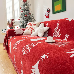 Pyramid 2026 Christmas Sofa Cover Blanket Universal Xmas Design L Shape Sofa Slipcover Double Sided Chenille Fabric Home Decor