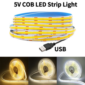 1~5m DC5V COB LED Strip Light with USB power supply 320LEDs/m Flexible Ribbon Rope Home Decor TV Backlight COB Light Strip
