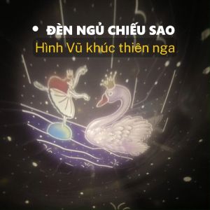 Đèn ngủ chiếu sao Saby hình VŨ KHÚC THIÊN NGA phát nhạc loa bluetooth đèn chiếu trần 3D pin sạc xoay 360 độ BH 12 tháng