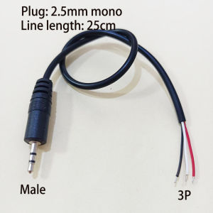 2.5mm/3.5mm Audio Jack Cable Male Female 2P/3P/4P 25cm/30cm for Headphone Speaker & Audio Devices