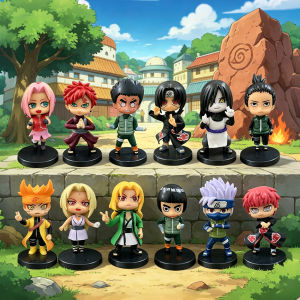 12Pcs Naruto Anime Figures Featuring Sasuke Itachi Gaara and Kakashi from Shippuden Q Version PVC Figurines Toys Birthday Gifts