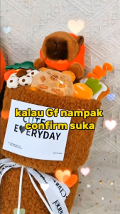⭐Moo Baby Capybara Bouquet Graduation Bear Gift For Girlfriend Hadiah Graduation Konvo Gift Capybara Gift For Girl