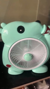 Cartoon electric fan student dormitory bed desk fan office desktop bedside dormitory small fan