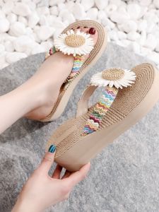 Dép Xỏ Ngón Đế Dày Họa Tiết Hoa Đi Biển Mùa Hè Cho Nữ Dép Xỏ Ngón Đế Cao Su Đế Xuồng Đế Thấp Đế Bằng Đế Cao Gót