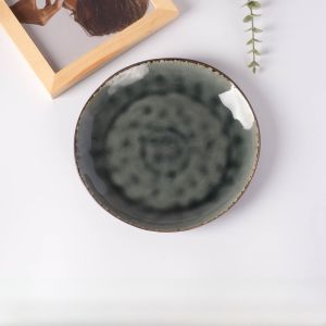Retro Ceramic Steak Plate Nordic Style Plain Plate Adult Use Handmade Dishware  Style Collectible Set of 8-Inch Plates