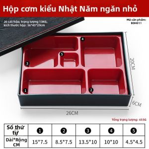 Hộp Ăn Trưa Nhiều ngăn Có Hoa Văn Gỗ