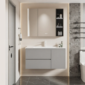 SSWW | Beehive Aluminum Ceramic Integrated Bathroom Vanity