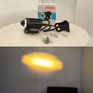 2PCS  Mini Motorcycle Driving Lights White+Yellow Pair With Free  three types Switch Motor Spotlight Super Bright