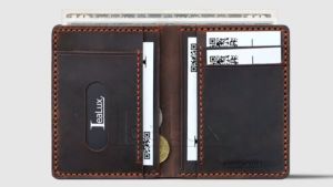 Ví Đứng Da Sáp Mini Handmade LEALUX The Stand Wallet Mini