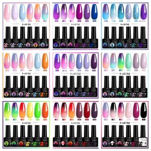 Bộ Sơn Gel Giữ Nhiệt LILYCUTE 6 Món/bộ Màu Sắc Mùa Đông Đổi Màu Bán Vĩnh Cửu Tẩy Được Sơn Gel UV 7ml