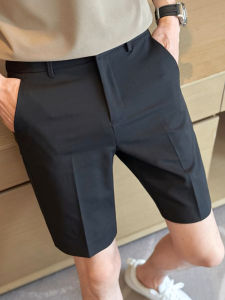 Summer Mens Slim Fit Casual Thin Suit Shorts British Business Straight Leg Loose Five-Quarter Versatile Mid-Length Pants