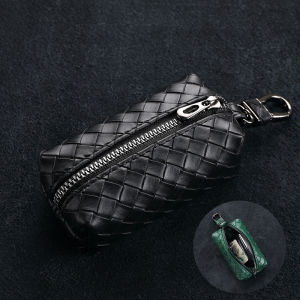 New 2025 Large Capacity Leather Key Bag Mens Zipper Portable Multi-functional Practical Car Key Bag Key Holder