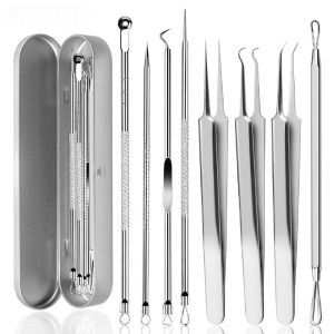 สแตนเลสสตีลสิว Blackhead Removal เข็มชุด Black Spot Blemish สิวเข็มกําจัดเครื่องมือทําความสะอาดลึก Face Skin Care