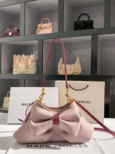 Mack Jankles Fashion Casual under Arm Bag Womens Single Shoulder Crossbody Bag Butterfly Knot Leisure British Style PU Leather