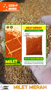 MILET MERAH 1KG pakan burung milet merah bersih merk vita millet pakan