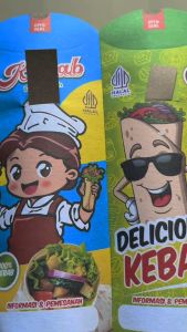 Kertas Kebab Jumbo Ukuran 24x9 cm isi 50 Pcs / Dus Kebab / Wadah kebab / Kemasan Kebab