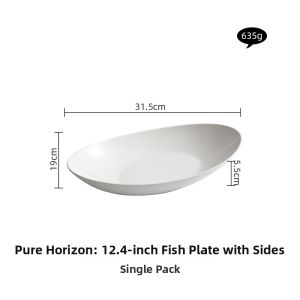 YOGEHOME | Elegant Ceramic Fish Steaming Plate