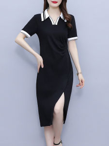DAIXIANGFEIZI | Slimming A-Line Short Sleeve Midi Dress