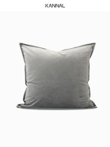 Gối Tựa Nhung Tơ Thật Màu Xám Mẫu Dễ Phối "Màu Xám" Gối Ôm Bắc Âu Gối Tựa SOFA PHÒNG KHÁCH Gối Vuông Phòng Mẫu