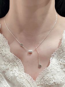 Simple Elegance Small Waist Road Unblocked Necklace S925 Bracelet Pure Silver Copper Coin Meaningful Jewelry for Women