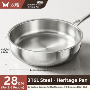 Suncha | Stainless Steel Non-Stick Frying Pan for Electromagnetic Cookers