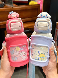 Cốc Giữ Nhiệt Có Ống Hút Hoạt Hình Cho Học Sinh Cốc Đựng Nước Di Động 500ml Cốc Giữ Nhiệt Hai Chiều Cốc Đựng Nước Bằng Thép Không Gỉ