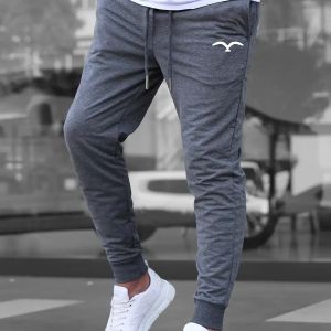 Mens Spring Summer Thin Sports Pants Outdoor Sports Long Pants Spring Autumn Jogging Pants Drawstring Elastic Waist Side