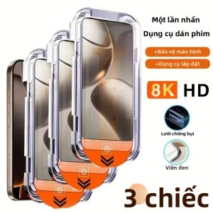 TAOYUNXI | Bộ 3 Miếng Dán Màn Hình Kính Cường Lực HD Cho iPhone 18 17 16e 15 14 13 Mini 12 Pro Max XS Max XR 7 8 6s Plus SE - Chống Trầy Xước Chống Bám Vân Tay