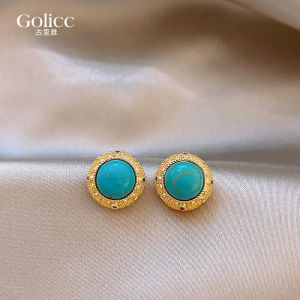 New 2025 Round Micro-Set Green Stone Women's Earrings & 925 Pure Silver Studs: Fashionable Unique Jewelry