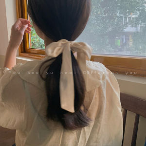 ริบบิ้นผ้าไหมสีขาว ริบบิ้นผูกผมสไตล์เกาหลีสำหรับผู้หญิง โบว์ผีเสื้อ ยางยืดผม ประดับผม สไตล์เกาหลี ใหม่ล่าสุด
