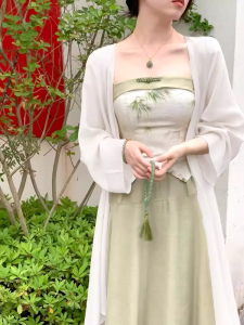 New Chinese Jiangnan National Style Sun Protection Clothing Cardigan Womens Summer New Arrival Loose Suspender Skirt Mid Length Long Length Coat Top