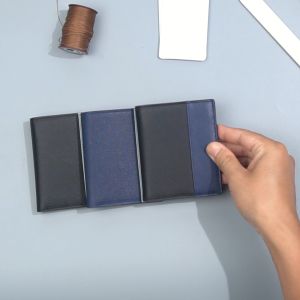 Ví Nam Mini Da Saffiano V120 Dáng Đứng Nhỏ Gọn Phối 2 Màu Cá Tính Lịch Sự - Bụi leather