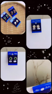 Bông tai nụ đá zircon nhiều màu sáng chớp lấp lánh dễ thương