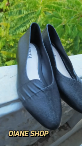FLASH SALE SHUTA Womens Matte Black Shoes Slip On Shoes for School & Formal Wear Durable 3CM Heel Rubber Sole Comfortable Footwear