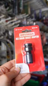 Bossman 1/2" to 1/4" bit holder (Impact wrench to Drill) Heavy duty BHA126 /square to hex bit holder / wrench to hex bit