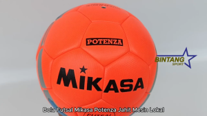 Bola Futsal Size 4 Mikasa Potenza Jahit Mesin Lokal Bahan Kulit PU Jahitan Rapi dan Kuat