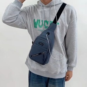 MENSPE Mens Chest Bag Multi-Functional Crossbody Bag Smooth Zipper Bag Sports Bag Waterproof Anti-Thief Code Lock Casual Bag Street Shoulder Bag Messenger Bag