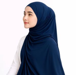 Pashmina Instan Oval Original JERSEY Premium kualitas bagus Jilbab Muslim Kerudung Panjang Lembut Nyaman Tebal