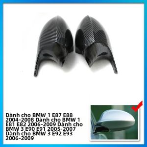 Ốp Gương Chiếu Hậu Bên Hông Bằng Sợi Carbon Bóng Phụ Kiện Thay Thế Cho BMW E90 E91 E92 E93 E81 E87 E82 E88 3 Series 1 Series