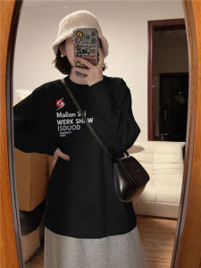 Pure Cotton Long Sleeve T-Shirt Womens Vintage American Style Oversize Korean Loose Fit Chic Top Trendy Autumn Wear