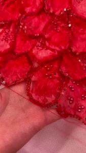 2026 High Quality Fashion French Mesh Embroidery Sequin African Lace Luxury Nigerian Bead 3D Net Lace Fabric For Wedding M360-1