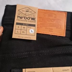 TWO ONE SINCE Celana Jeans Panjang Pria Slim Fit Stretch Hitam